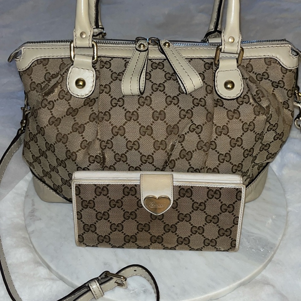 💚Authentic Gucci GG Sukey bag & coordinating continental GG wallet💚